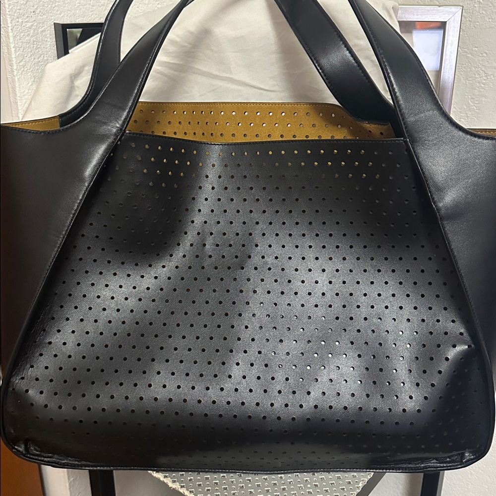 TODAY ONLY! Stella McCartney Perforated Logo Faux Leather Tote- EUC - Picture 3 of 13